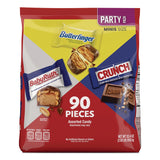 FERRERO ROCHER Baby Ruth, Butterfinger, Crunch Minis Party Pack, 90 Pieces, 32.4 oz Bag (FER689517) Each