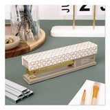 Swingline® Leah Bisch Tan-Tile Full Strip Stapler, 20-Sheet Capacity, Tan/Gold/White (GBCS700035) Each