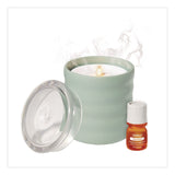 Lifelines® Aromatherapy Essential Oil Flameless Candle Diffuser with Citrus Grove Essential Oil, 5.5 x 5.5 x 5.5, Sage Green (LLN111619) Each