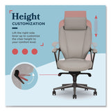 La-Z-Boy® Vannes Ergonomic Executive Chair, Supports Up to 275 lb, 20.5" to 23.5" Seat Height, Light Gray Seat and Back, Dark Gray Base (LZB60101GRY) Each