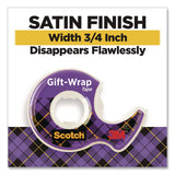Scotch® Gift Wrap Tape with Dispenser, 1" Core, 0.75" x 50 ft, Clear, 6/Pack (MMM615SIOC) Pack of 6