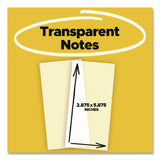 Post-it® Transparent Notes, 2.88" x 5.88", Clear, 36 Sheets/Pad (MMM636TRSPT) Each