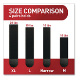 Command™ Damage-Free Hanging Picture Hanging Strip Pairs, (8) XL (0.86 x 4.37), (6) L (0.75" x 3.65"), (2) Med (0.75 x 2.75), Black (MMM17218BLK16ES) Pack of 16