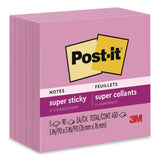 Post-it® Notes Super Sticky Pads in Energy Boost Colors, 3" x 3", Tropical Pink, 90 Sheets/Pad, 5 Pads/Pack (MMM6545SSNP) Pack of 5
