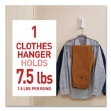 Command™ Folding Clothes Hanger Arm, Individual Slots for Five Clothes Hangers, Plastic, White, Supports 7.5 lb (MMM17029ES) Pack of 5