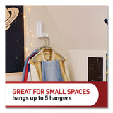 Command™ Folding Clothes Hanger Arm, Individual Slots for Five Clothes Hangers, Plastic, White, Supports 7.5 lb (MMM17029ES) Pack of 5