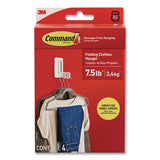 Command™ Folding Clothes Hanger Arm, Individual Slots for Five Clothes Hangers, Plastic, White, Supports 7.5 lb (MMM17029ES) Pack of 5