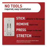 Command™ Decorative X-Large Triple Hooks, Metal, Satin Nickel, Supports 10 lb, 2/Pack (MMM17038N2ES) Pack of 2