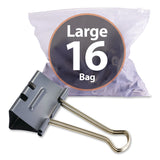 Officemate EZ Binder Clips, Large, Gray, 16/Pack (OIC99216) Pack of 16