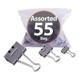 Officemate EZ Binder Clips, (25) Small (0.75"), (25) Medium (1.25"), (5) Large (2"), Gray, 55/Pack (OIC99260) Pack of 55