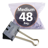 Officemate EZ Binder Clips, Medium, Gray, 48/Pack (OIC99550) Pack of 48