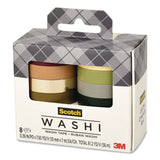 Scotch® Washi Tape, Solid Earth, 0.39" x 7.69 yd, Assorted Colors/Finishes, 8 Rolls/Pack (MMMC10178SOL3) Pack of 8