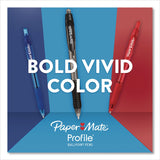 Paper Mate® Profile Ballpoint Pen, Retractable, Bold 1.4 mm, Black Ink, Smoke/Black Barrel, 8/Pack (PAP1960667) Pack of 8