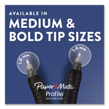 Paper Mate® Profile Ballpoint Pen, Retractable, Bold 1.4 mm, Black Ink, Smoke/Black Barrel, 8/Pack (PAP1960667) Pack of 8