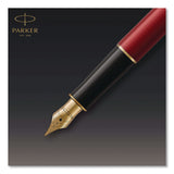 Parker® Sonnet Fountain Pen with Gift Box, Medium Fountain Nib, Red Ink, Red Lacquer/Gold Barrel (PAR1931474) Each