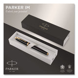 Parker® IM Fountain Pen with Gift Box, Medium Fountain Nib, Blue Ink, Black Lacquer/Gold Barrel (PAR1931645) Each
