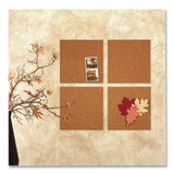 Quartet® Cork Bulletin Board Tiles, 1 ft x 1 ft, Brown Surface, Frameless, 4/Pack (QRT102) Pack of 4