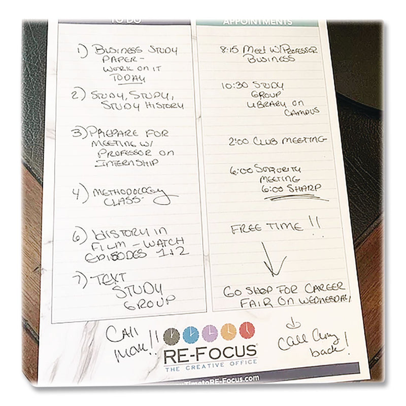 RE-Focus The Creative Office Premium Legal To-Do/Appointment List Pads, List Format, (30) Light Blue/Dark Blue/White Marble 8.5 x 11 Sheets, 2/Pack (RFCBLUELEGALPAD) Pack of 2
