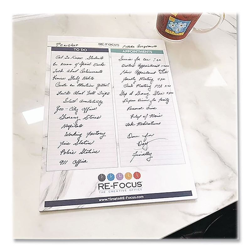 RE-Focus The Creative Office Premium Legal To-Do/Appointment List Pads, List Format, (30) Light Blue/Dark Blue/White Marble 8.5 x 11 Sheets, 2/Pack (RFCBLUELEGALPAD) Pack of 2