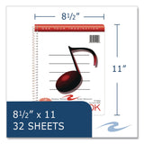 Roaring Spring® Music Notebook, Music Transcription Format: 12 Staves, White Cover, (32) 11 x 8.5 Sheets (ROA15009) Each