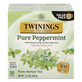 TWININGS® Tea Bags, Pure Peppermint, 0.07 oz Tea Bag, 50/Box (TWGTNA53650) Box of 50