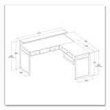 Whalen® Asherton L-Shaped Corner Desk, 60" x 60" x 35.88" (Left) and 30" (Right), Fawn Aged Oak/Titanium (WHLSPUSASHD) Each