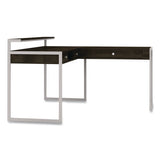 Whalen® Asherton L-Shaped Corner Desk, 60" x 60" x 35.88" (Left) and 30" (Right), Fawn Aged Oak/Titanium (WHLSPUSASHD) Each