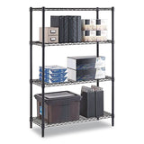 Whalen® 4-Shelf Wire Shelving Unit, 36w x 14d x 54h, Black (WHLWS1436544B) Each