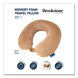 Brookstone® U-Shaped Memory Foam Travel Pillow, 11.8 x 3.74 x 12.6, Khaki (BKTBNPM0004) Each