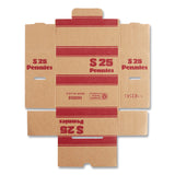 CONTROLTEK® Pennies Coin Box, Accommodates $25 in Pennies, 15.5" x 19.25" x 4.5", Red/Kraft, 50/Pack (CNK560059) Pack of 50