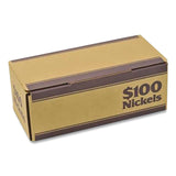 CONTROLTEK® Nickels Coin Box, Accommodates $100 in Nickels, 15.5" x 19.25" x 4.5", Blue/Kraft, 50/Pack (CNK560060) Pack of 50