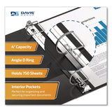 Stride QuickFit D-Ring View Binder, 3 Rings, 4" Capacity, 11.5 x 8, Black (DVO870601) Each
