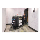 Rubbermaid® Commercial Full Size Housekeeping Cart with Accessory Bundle, Resin, 3 Shelves, 2 Bins, 24.4 x 62.4 x 49, Black (RCP2202527) Each