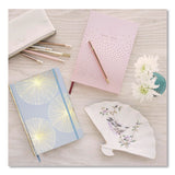 DesignWorks Ink® Hardcover Journal, Organics Dandelion Artwork, Narrow Rule, Sky Blue/Gold Cover, (100) 10 x 7 Sheets (DWOJD801019) Each