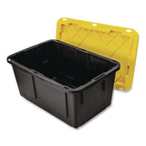 GreenMade™ Storage Bin with Snap Lid, 108 qt, 20.5 x 30.5 x 14.7, Black/Yellow (GND669871) Each