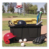 GreenMade™ Storage Bin with Snap Lid, 108 qt, 20.5 x 30.5 x 14.7, Black/Yellow (GND669871) Each