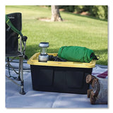 GreenMade™ Storage Bin with Snap Lid, 108 qt, 20.5 x 30.5 x 14.7, Black/Yellow (GND669871) Each