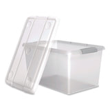 IRIS Store and Slide Latching Lid Storage Bin, 61 qt, 15.55 x 23.42 x 12.99, Clear (IRS270017) Each