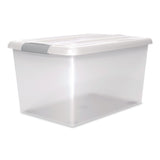 IRIS Store and Slide Latching Lid Storage Bin, 61 qt, 15.55 x 23.42 x 12.99, Clear (IRS270017) Each