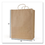 Inteplast Group Get Reddi Paper Bags, Mercado Size, 65# Basis Weight, Twisted Rope Handles, 13 x 7 x 17, Brown, 250/Carton (IBSKRFTW13717) Case of 250