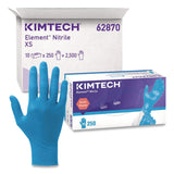 Kimtech™ Element Nitrile Exam Gloves, Powder-Free, AQL 1.5, X-Small, 3.2 mil Thick, 9.3" Long, Blue, 250/Box, 10 Boxes/Carton (ANS62870) Case of 2500