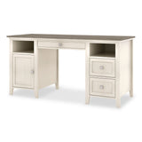 Whalen® Abington Two-Pedestal Wood Computer Desk, 60" x 23.63" x 30.25", Dusty Aged Oak/Antique White (WHLSPUSABTD) Each