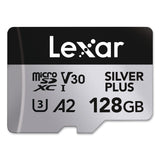 Lexar™ Professional SILVER Series SDXC Memory Card, 205MB/s Read Speeds and 150MB/s Write Speeds, UHS-I V30 U1 Class 10, 128 GB (LXRLSDSIPL128GB) Each