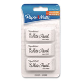Paper Mate® White Pearl Latex-Free Plastic Eraser, For Pencil Marks, Rectangular Block, White, 3/Pack (PAP70624) Pack of 3