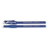 Paper Mate® Eraser Mate Ballpoint Pen, Stick, Medium 1 mm, Blue Ink, Blue Barrel, Dozen (PAP3910158) 1 Dozen