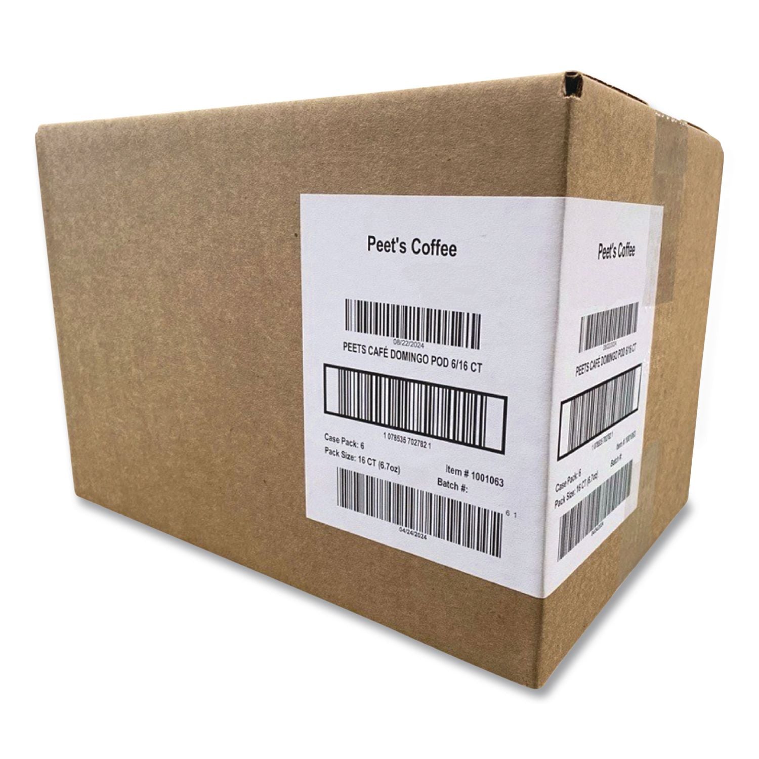 Peet's Coffee & Tea® Cafe Domingo Soft Pods, 16/ Box, 6 Boxes/Carton ...