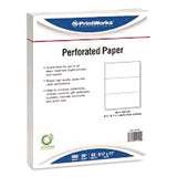 PrintWorks® Professional Punched Paper, 92 Bright, Side: 44-Hole (4:1 Spiral), 20 lb Bond Weight, 8.5 x 11, White, 500/Ream, 5 Reams/Carton (PRB04145P) Each