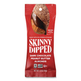 SkinnyDipped® Dark Chocolate Peanut Butter Almonds, 1.2 oz Pouch, 10/Box (SKUEDT08380) Box of 10