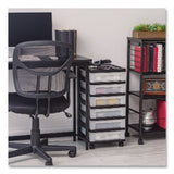 IRIS Six-Drawer Durable Storage Cart, Plastic, 15 lb Capacity, 12.13 x 14.38 x 26.38, Clear/Black (IRS270013116862) Each