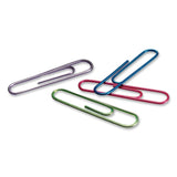 Officemate Paper Clips, #2, Vinyl Coated, Assorted Translucent Colors, 600/Pack (OIC509946) Pack of 600
